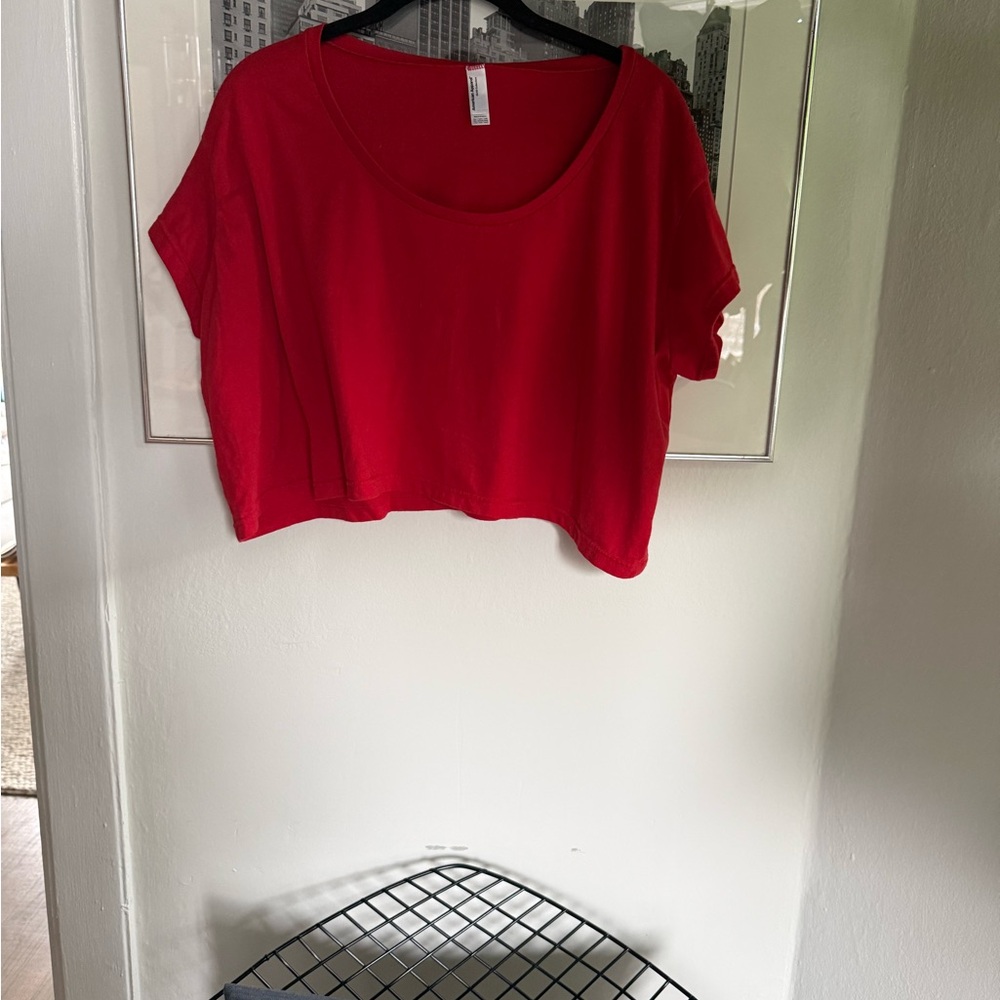 American Apparel Cherry Red Crop Top